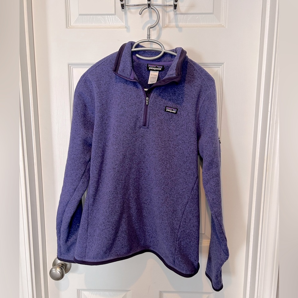 Patagonia Purple Quarter-Zip Fleece Sweatshirt